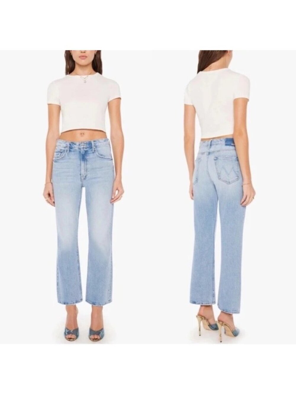 MOTHER Superior The Scooter Ankle Jeans Don't Be A Square slouchier Size 32x 25
